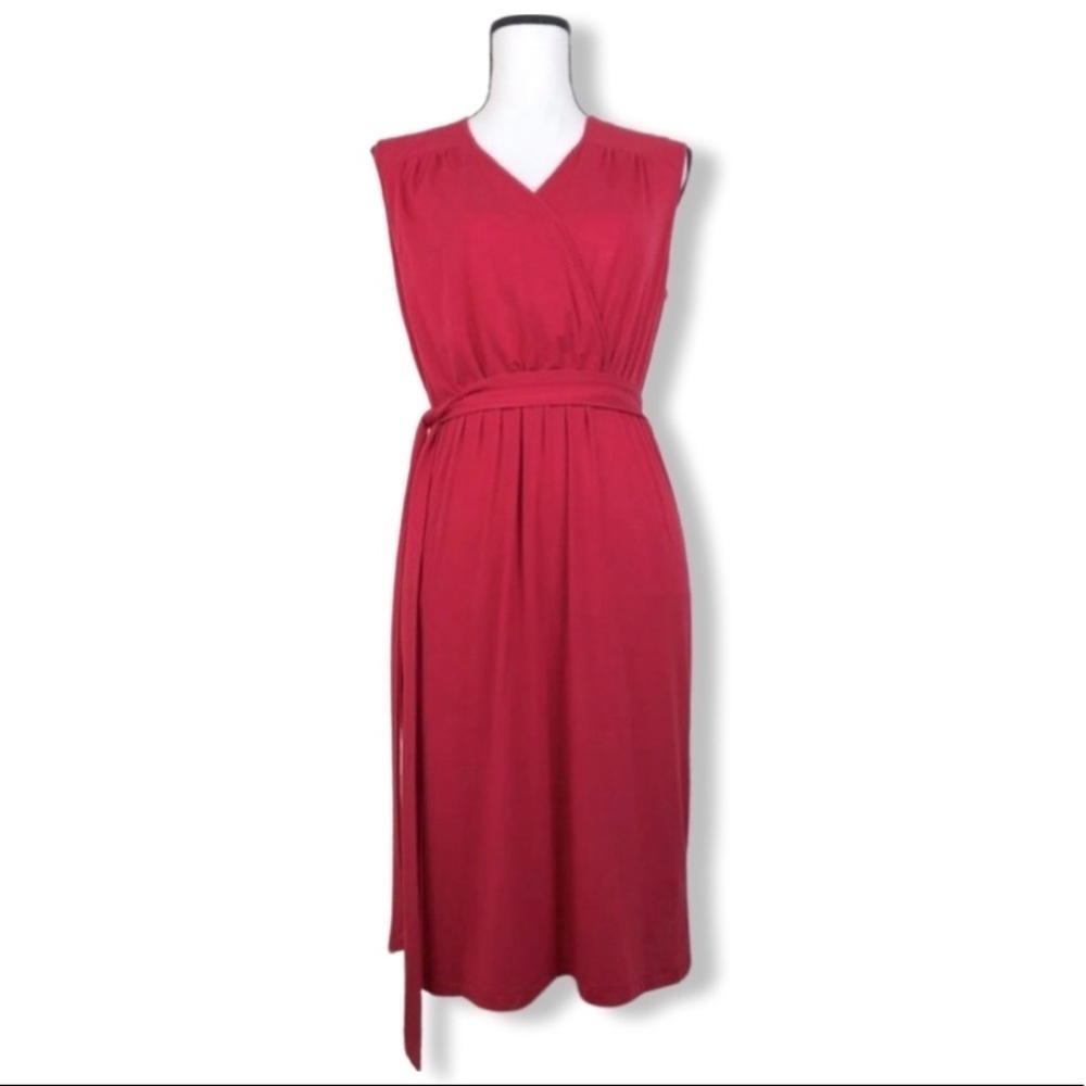 Philosophy Pink Tie Waist Faux Wrap Dress